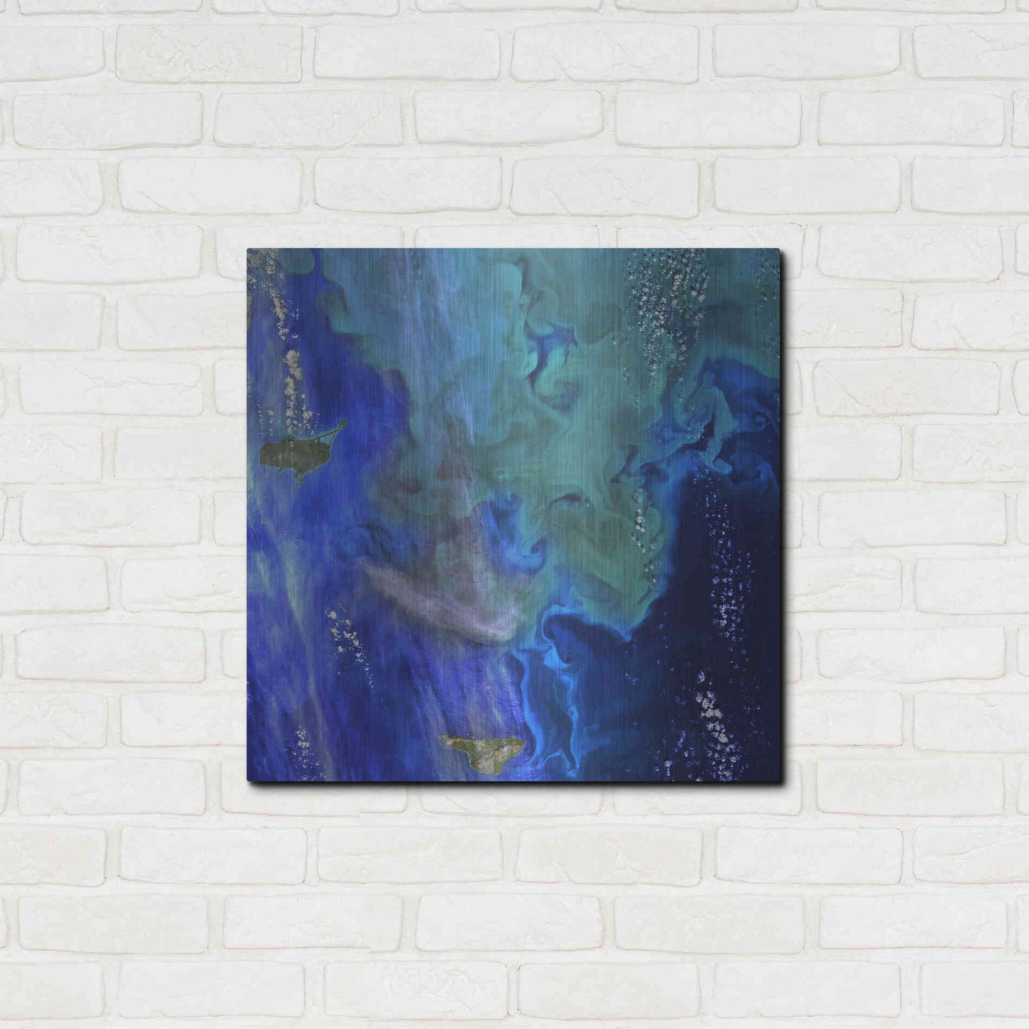 Luxe Metal Art 'Earth as Art: Earth's Aquarium,' Metal Wall Art,24x24