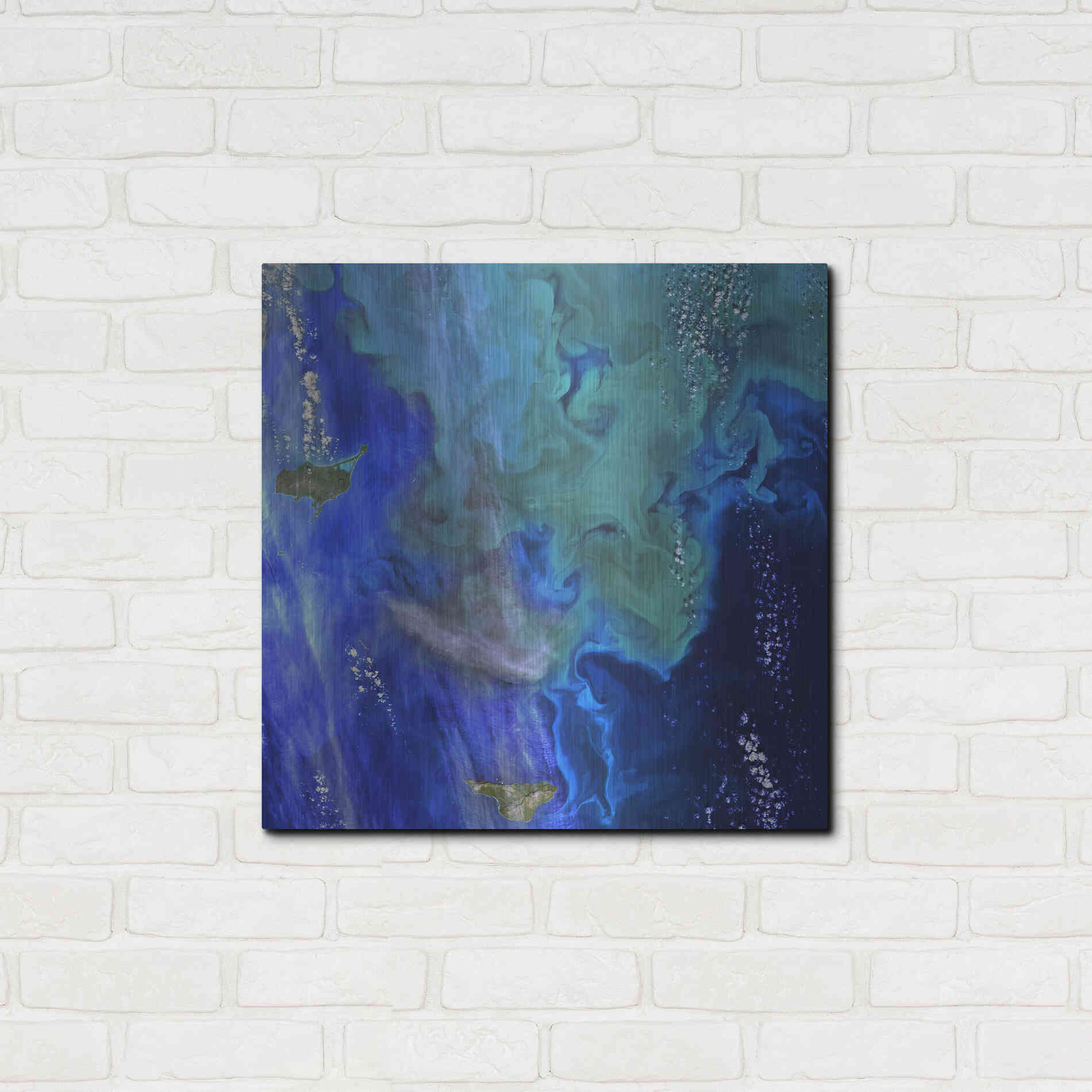 Luxe Metal Art 'Earth as Art: Earth's Aquarium,' Metal Wall Art,24x24