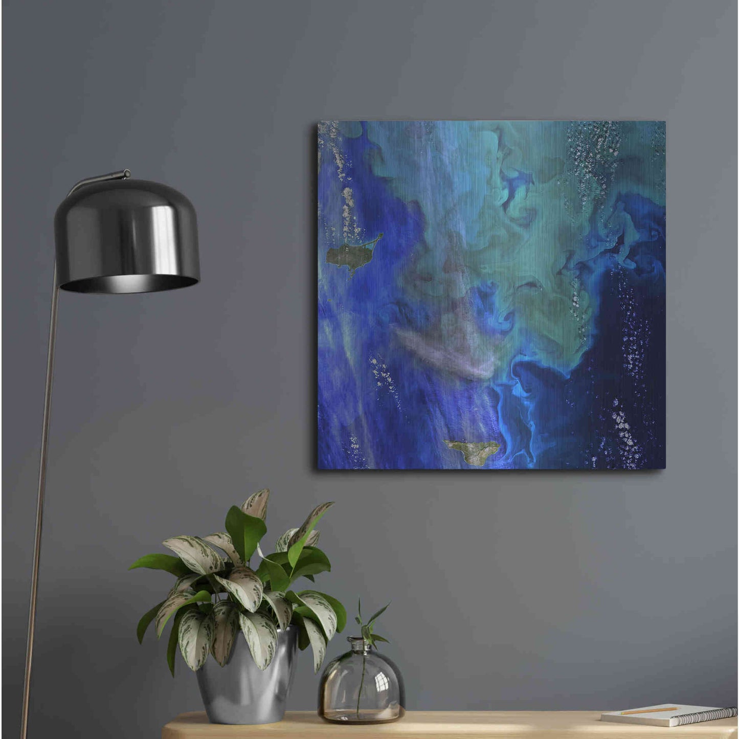 Luxe Metal Art 'Earth as Art: Earth's Aquarium,' Metal Wall Art,24x24