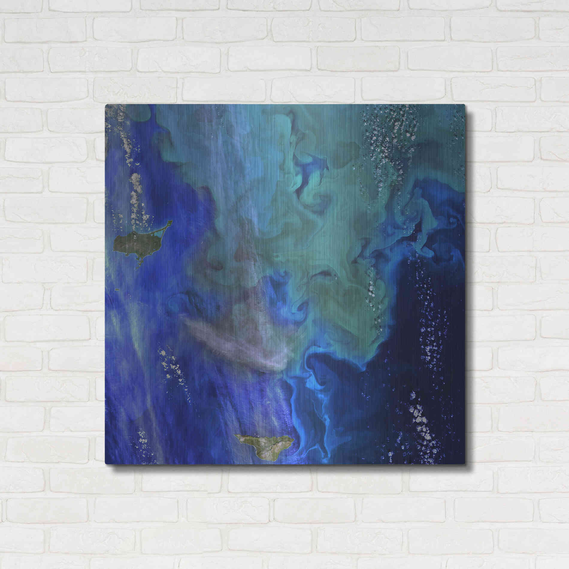 Luxe Metal Art 'Earth as Art: Earth's Aquarium,' Metal Wall Art,36x36