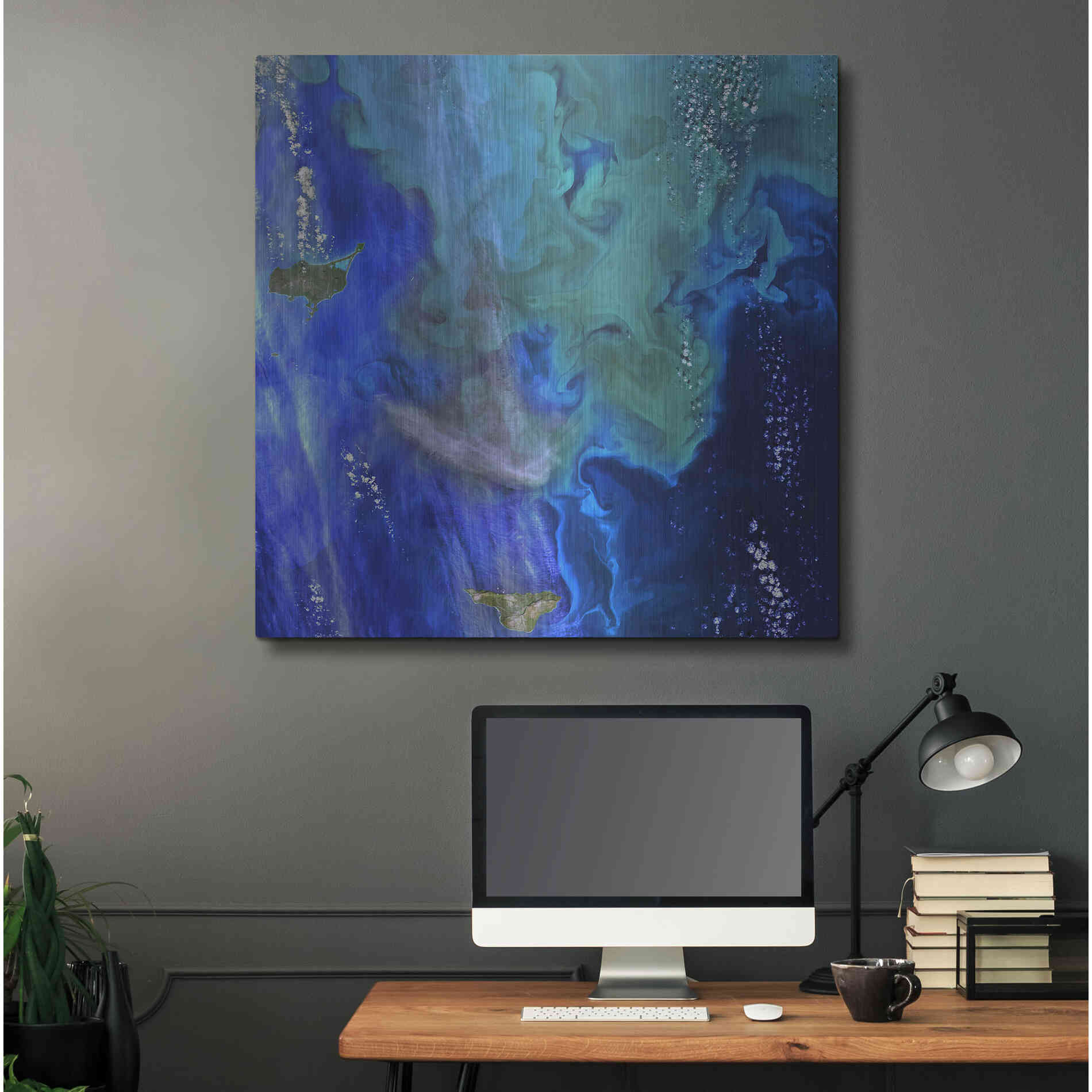 Luxe Metal Art 'Earth as Art: Earth's Aquarium,' Metal Wall Art,36x36