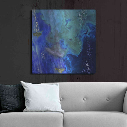 Luxe Metal Art 'Earth as Art: Earth's Aquarium,' Metal Wall Art,36x36