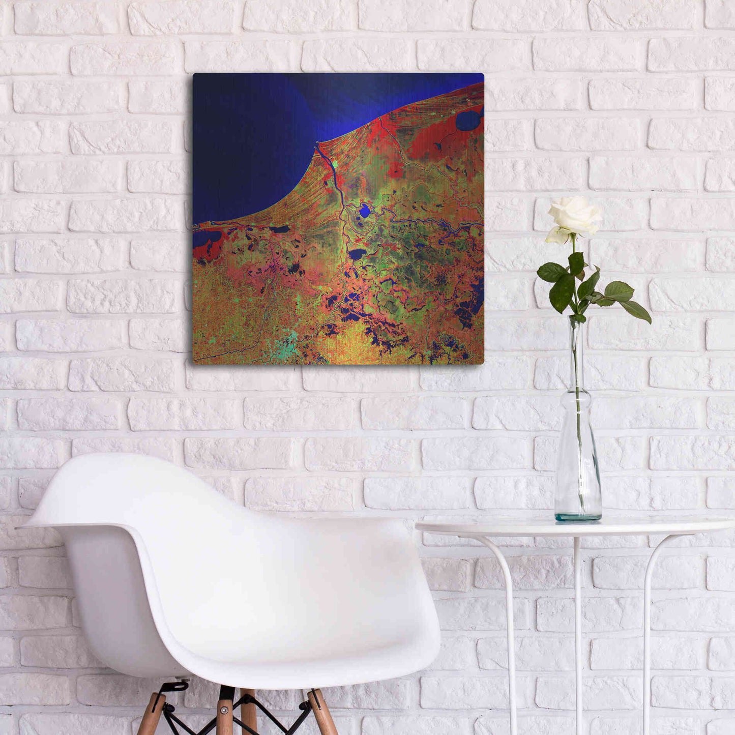 Luxe Metal Art 'Earth as Art: Mexico's Biosphere,' Metal Wall Art,24x24