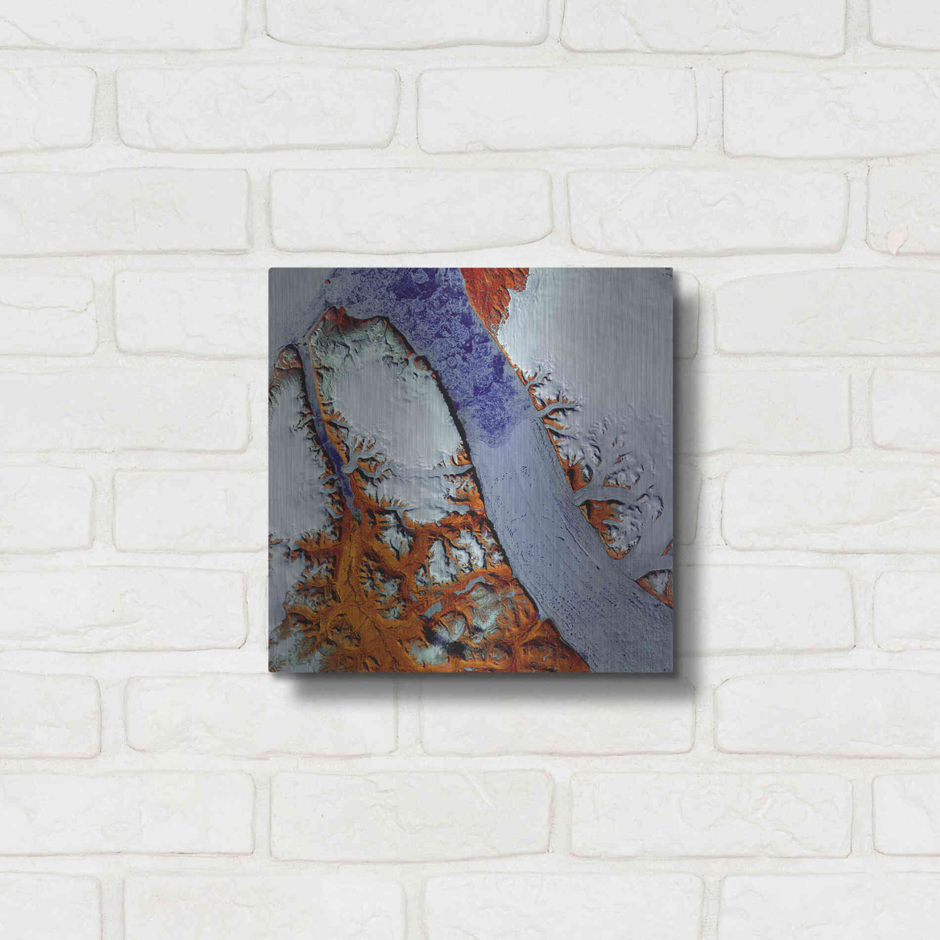 Luxe Metal Art 'Earth as Art: Petermann Glacier,' Metal Wall Art,12x12