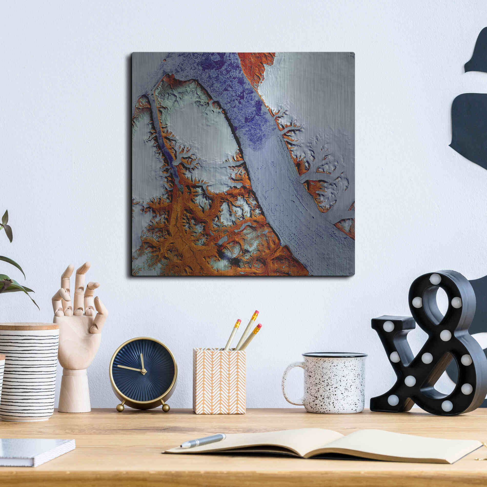 Luxe Metal Art 'Earth as Art: Petermann Glacier,' Metal Wall Art,12x12