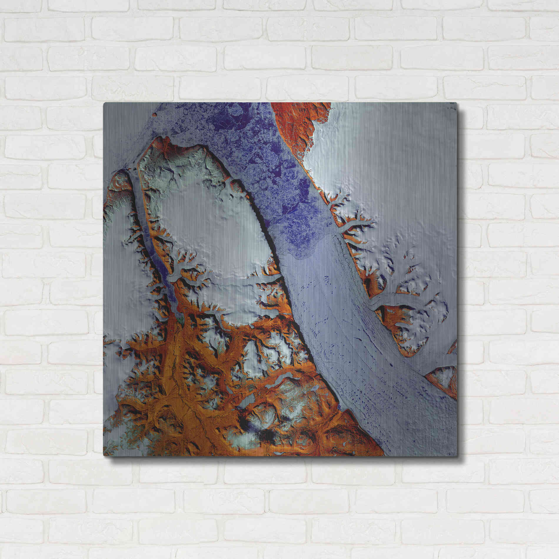 Luxe Metal Art 'Earth as Art: Petermann Glacier,' Metal Wall Art,36x36