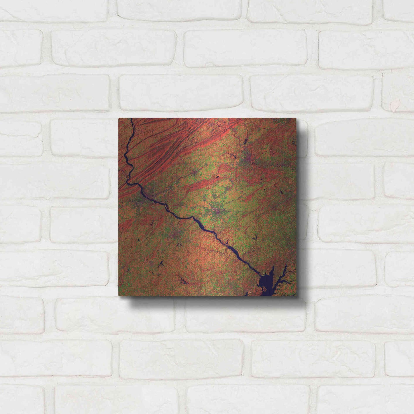 Luxe Metal Art 'Earth as Art: River and Ridge,' Metal Wall Art,12x12