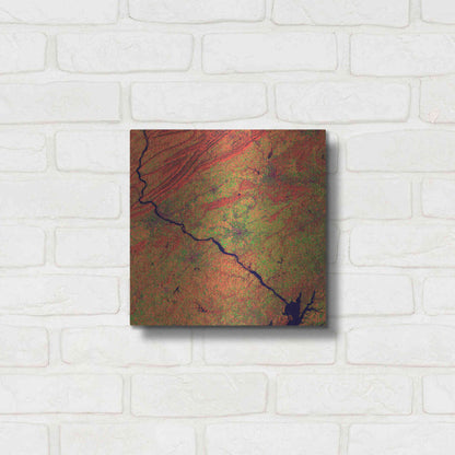 Luxe Metal Art 'Earth as Art: River and Ridge,' Metal Wall Art,12x12