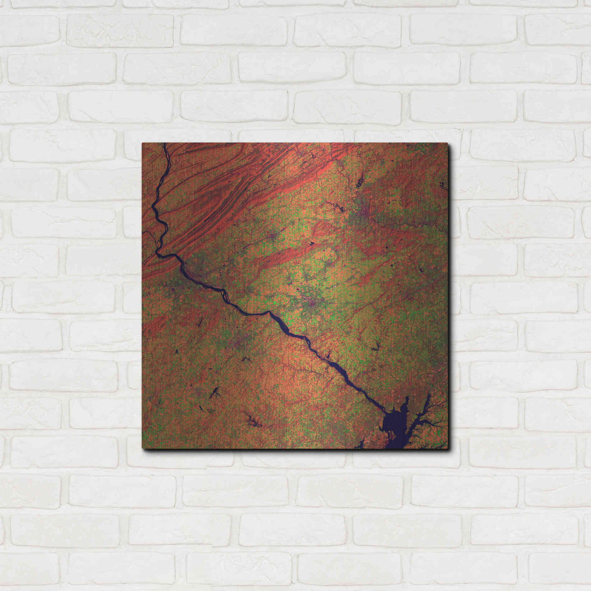 Luxe Metal Art 'Earth as Art: River and Ridge,' Metal Wall Art,24x24