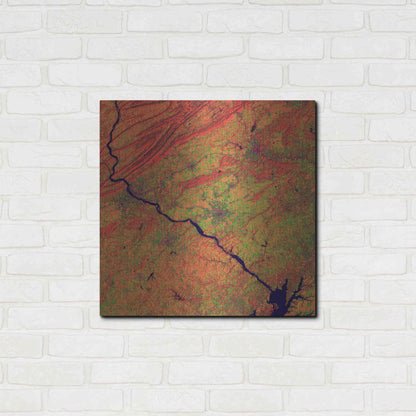 Luxe Metal Art 'Earth as Art: River and Ridge,' Metal Wall Art,24x24