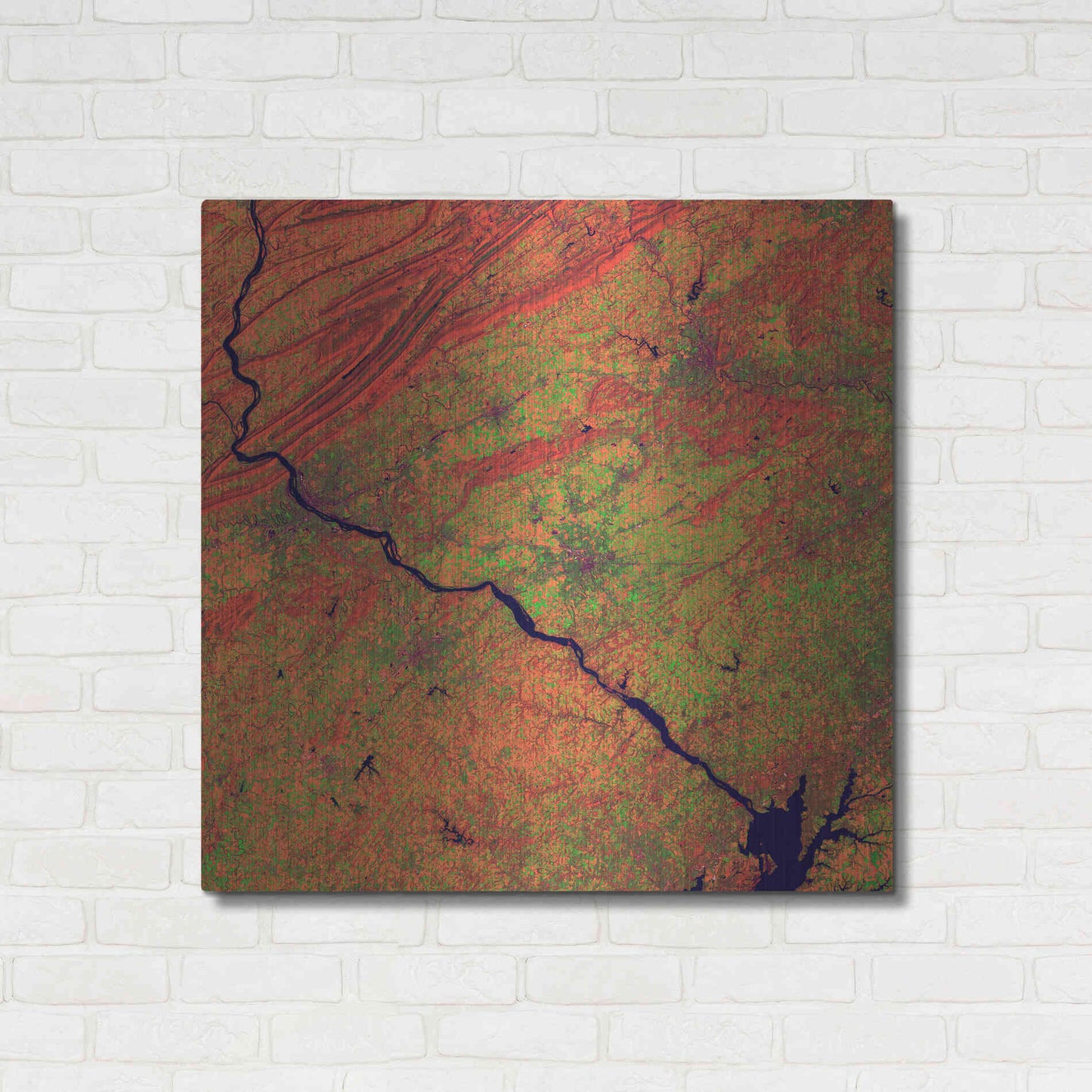 Luxe Metal Art 'Earth as Art: River and Ridge,' Metal Wall Art,36x36