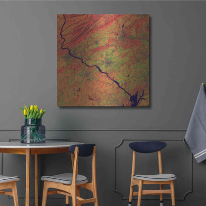 Luxe Metal Art 'Earth as Art: River and Ridge,' Metal Wall Art,36x36