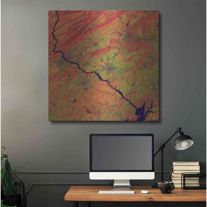 Luxe Metal Art 'Earth as Art: River and Ridge,' Metal Wall Art,36x36