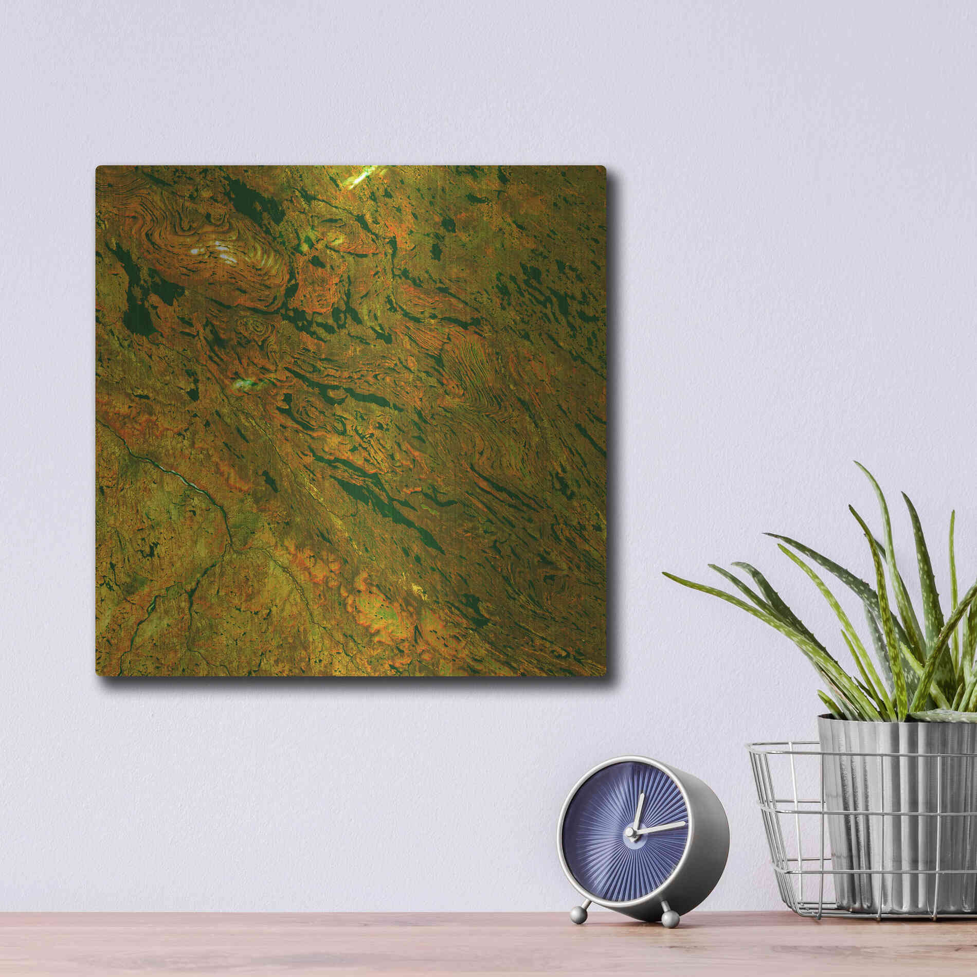 Luxe Metal Art 'Earth as Art: Rock Folding,' Metal Wall Art,12x12