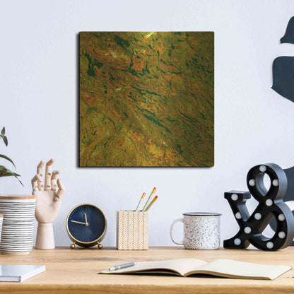 Luxe Metal Art 'Earth as Art: Rock Folding,' Metal Wall Art,12x12