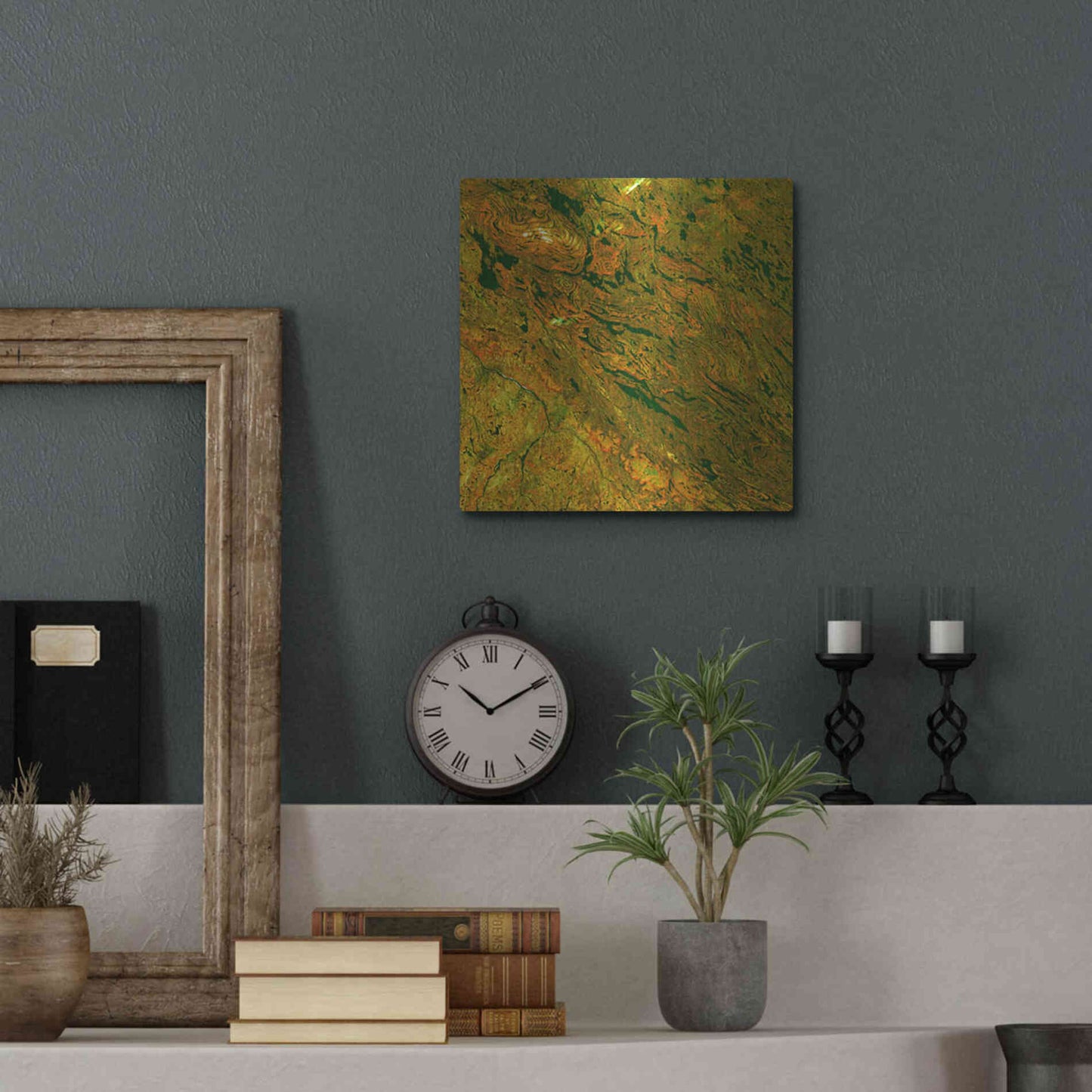 Luxe Metal Art 'Earth as Art: Rock Folding,' Metal Wall Art,12x12
