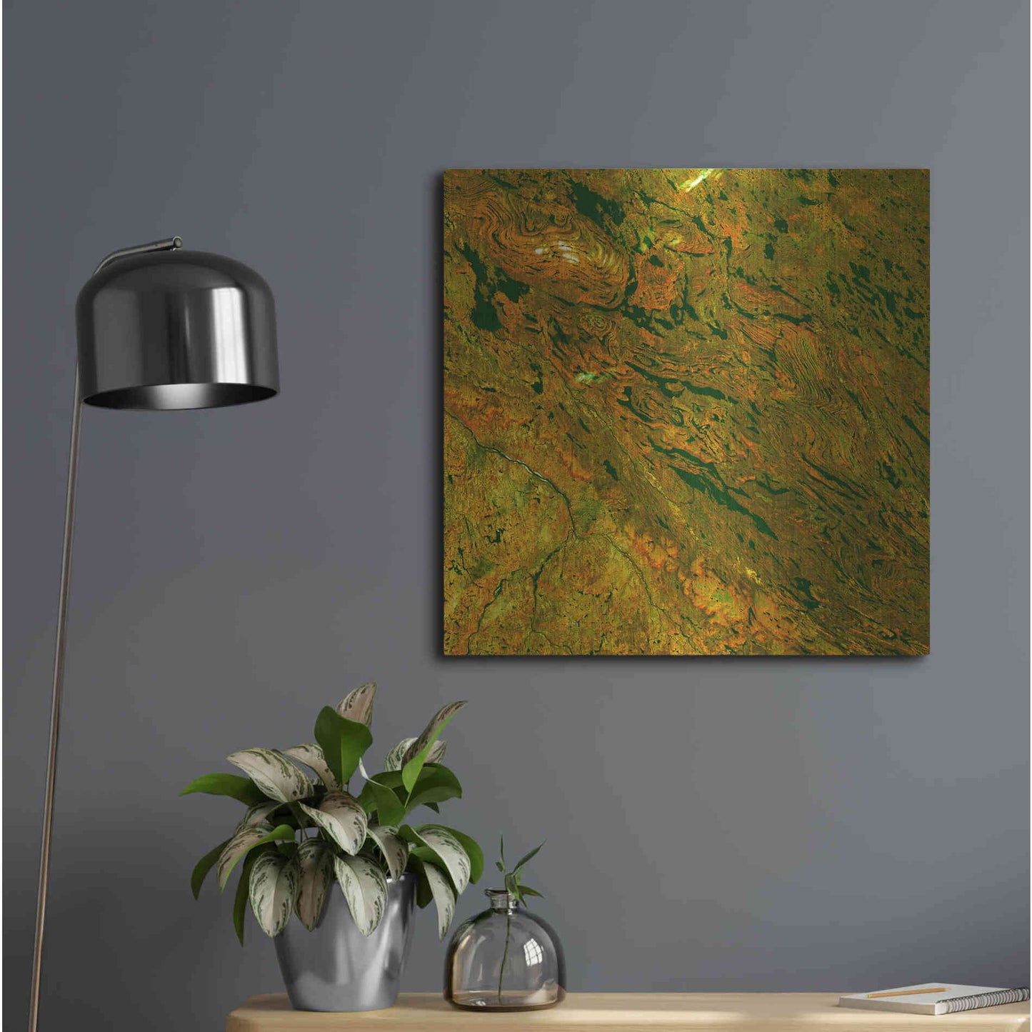 Luxe Metal Art 'Earth as Art: Rock Folding,' Metal Wall Art,24x24