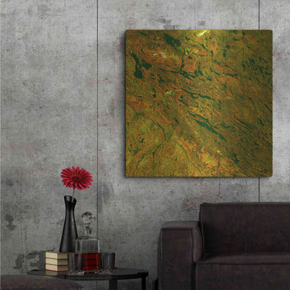 Luxe Metal Art 'Earth as Art: Rock Folding,' Metal Wall Art,36x36