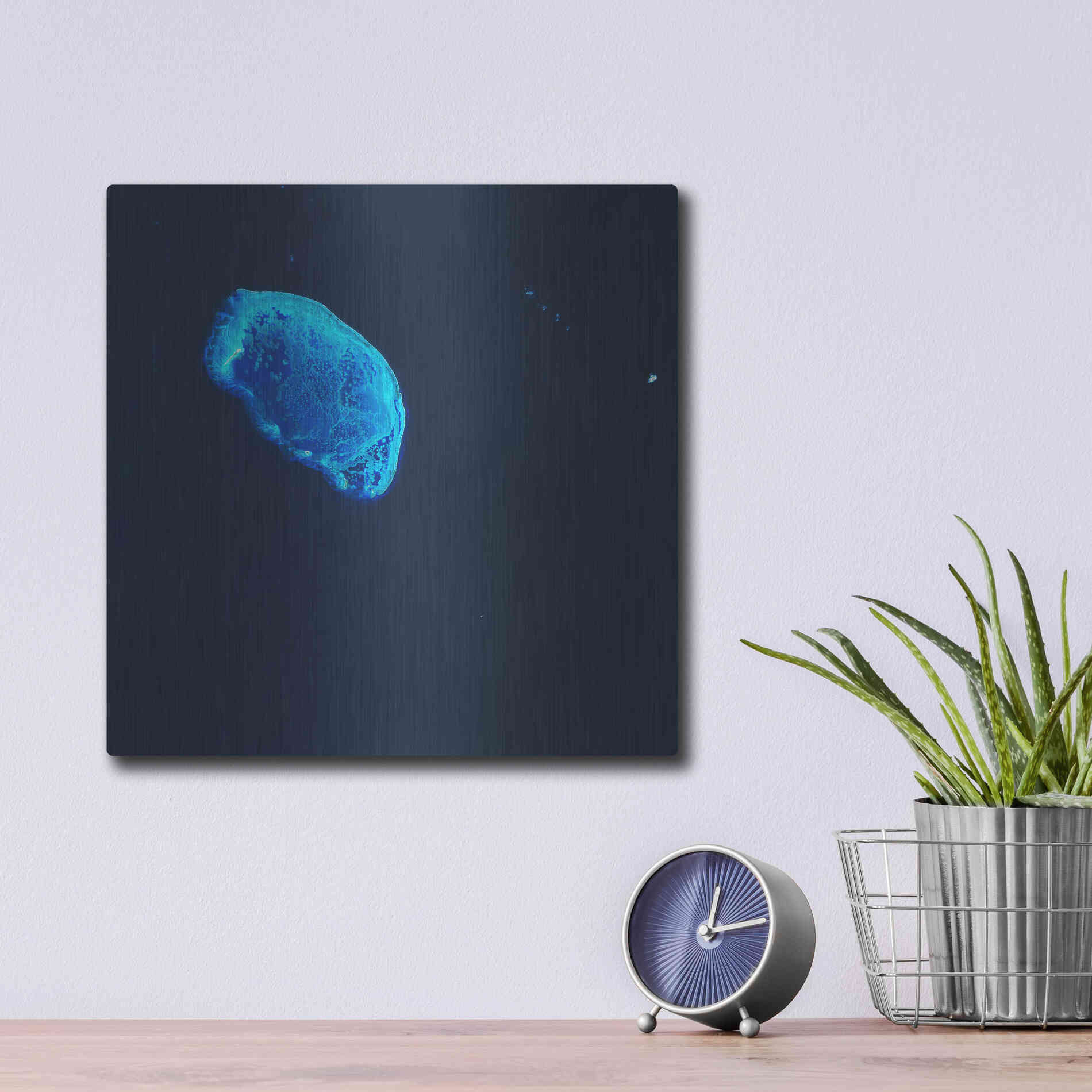 Luxe Metal Art 'Earth as Art: Scorpion Reef,' Metal Wall Art,12x12