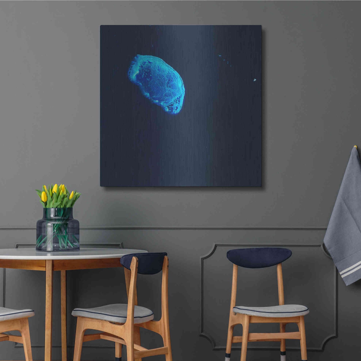 Luxe Metal Art 'Earth as Art: Scorpion Reef,' Metal Wall Art,36x36