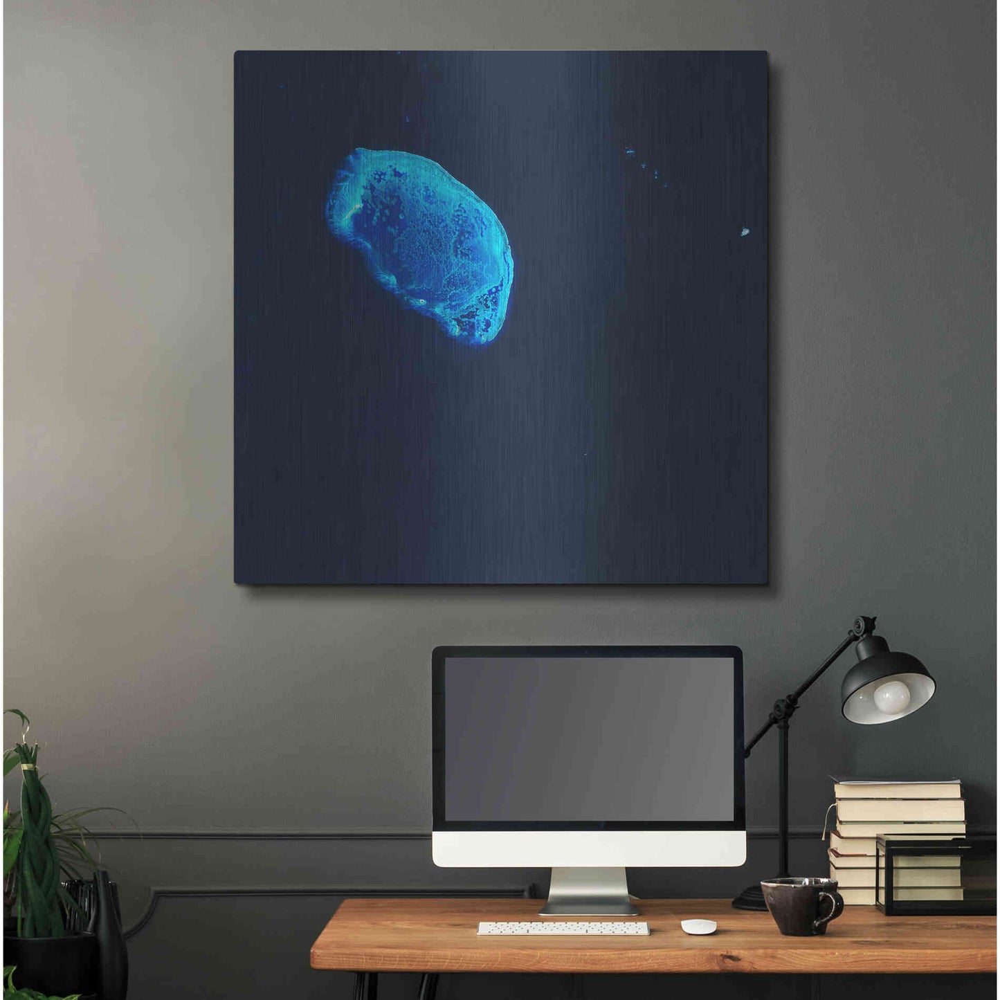 Luxe Metal Art 'Earth as Art: Scorpion Reef,' Metal Wall Art,36x36