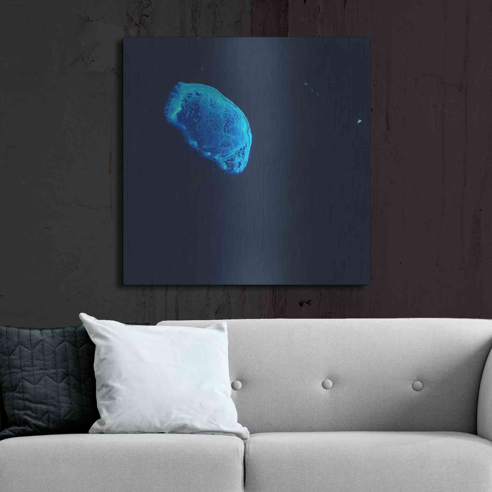 Luxe Metal Art 'Earth as Art: Scorpion Reef,' Metal Wall Art,36x36