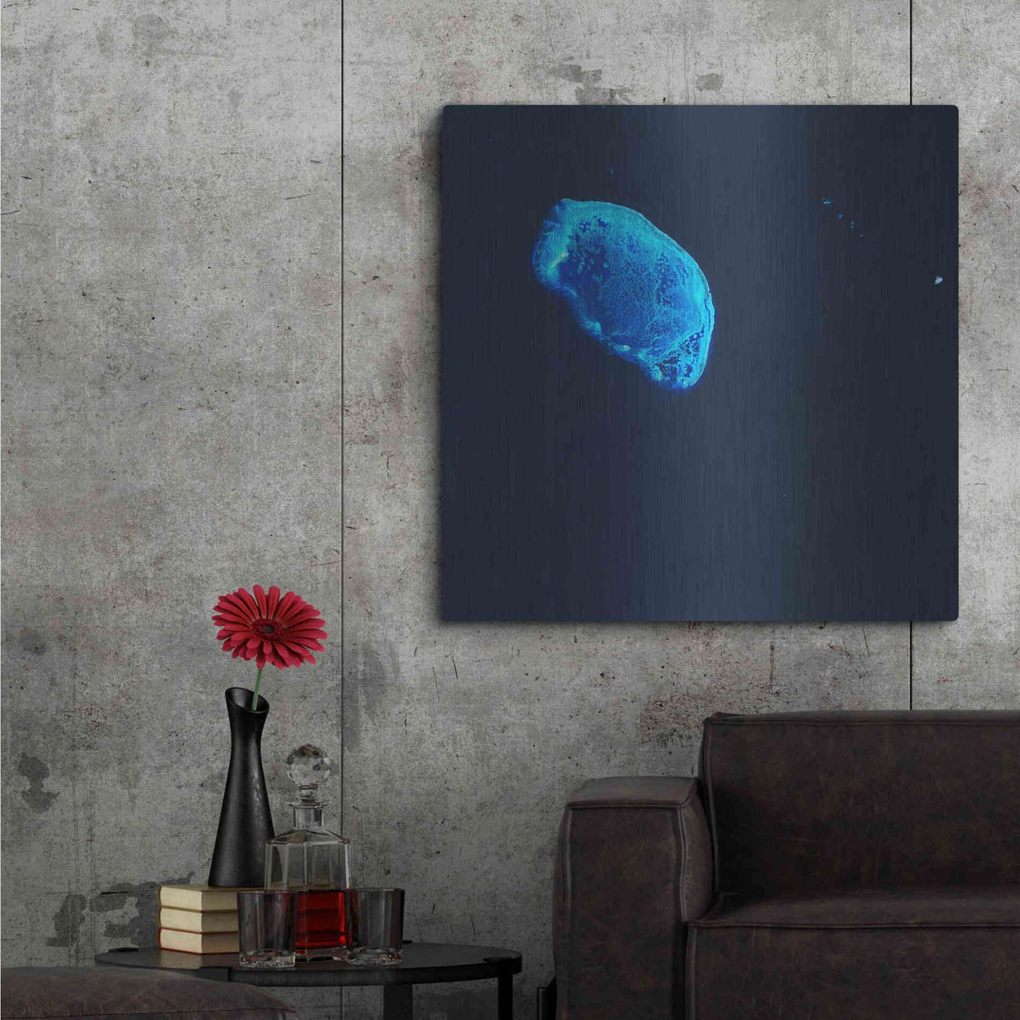 Luxe Metal Art 'Earth as Art: Scorpion Reef,' Metal Wall Art,36x36