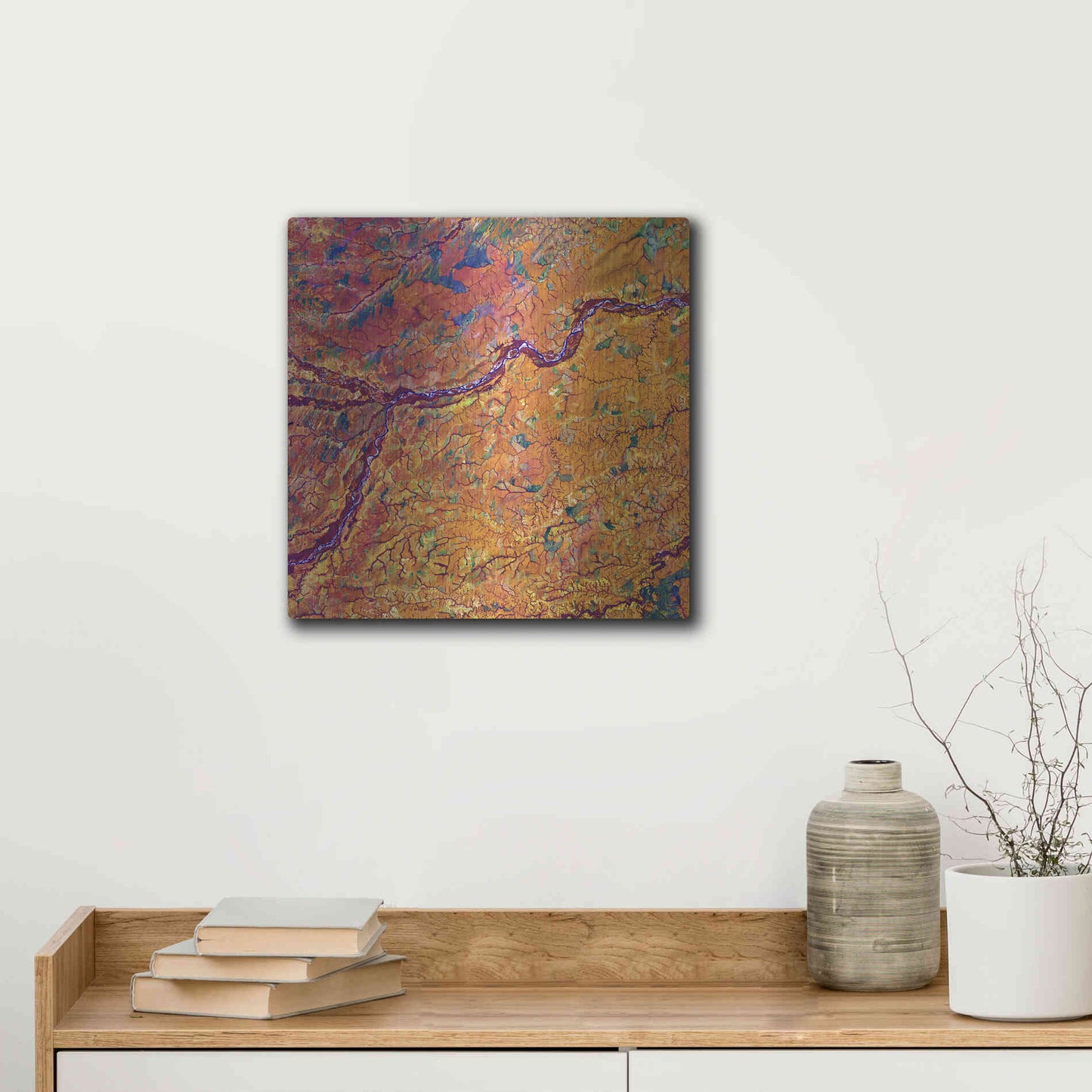 Luxe Metal Art 'Earth as Art: Capillaries,' Metal Wall Art,12x12