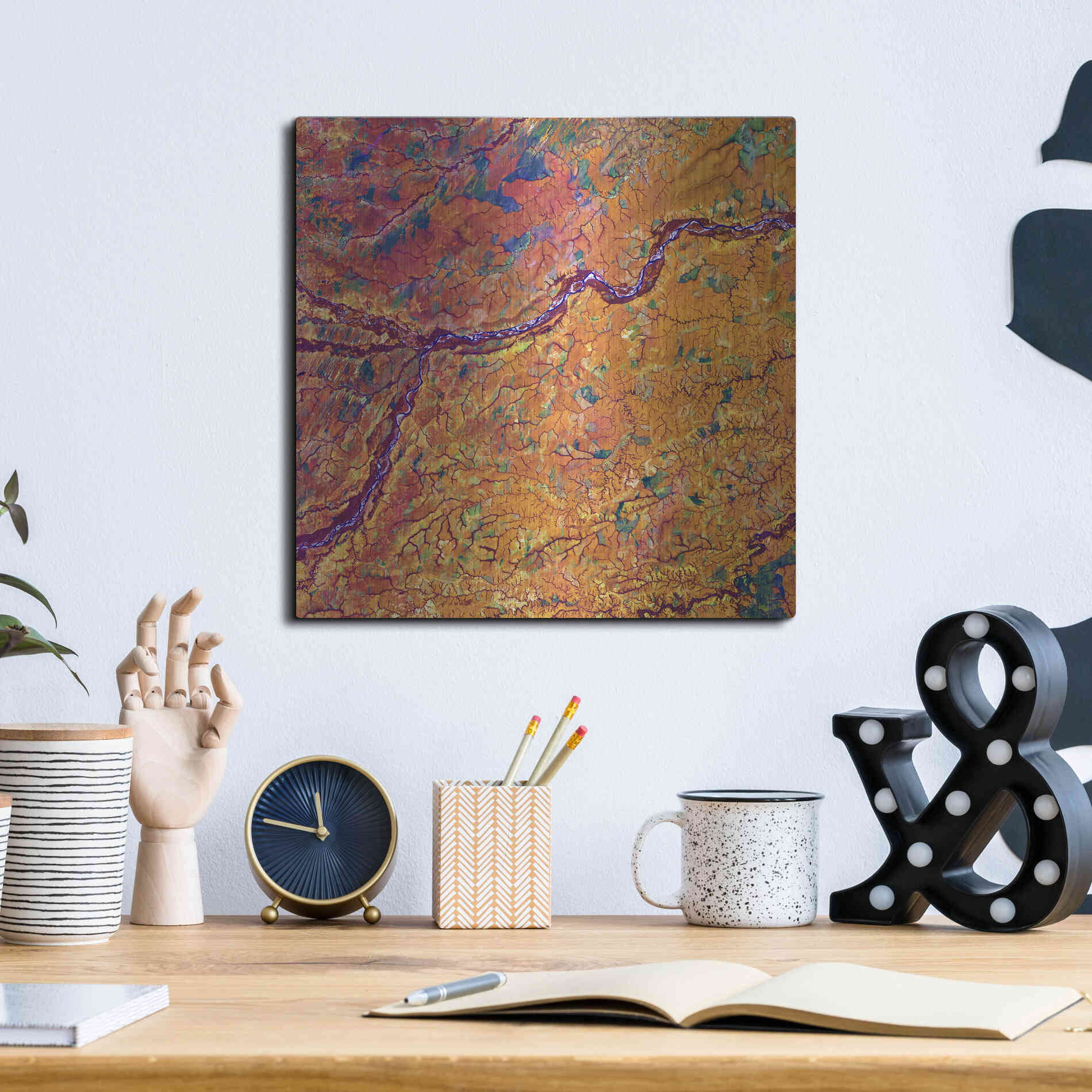 Luxe Metal Art 'Earth as Art: Capillaries,' Metal Wall Art,12x12