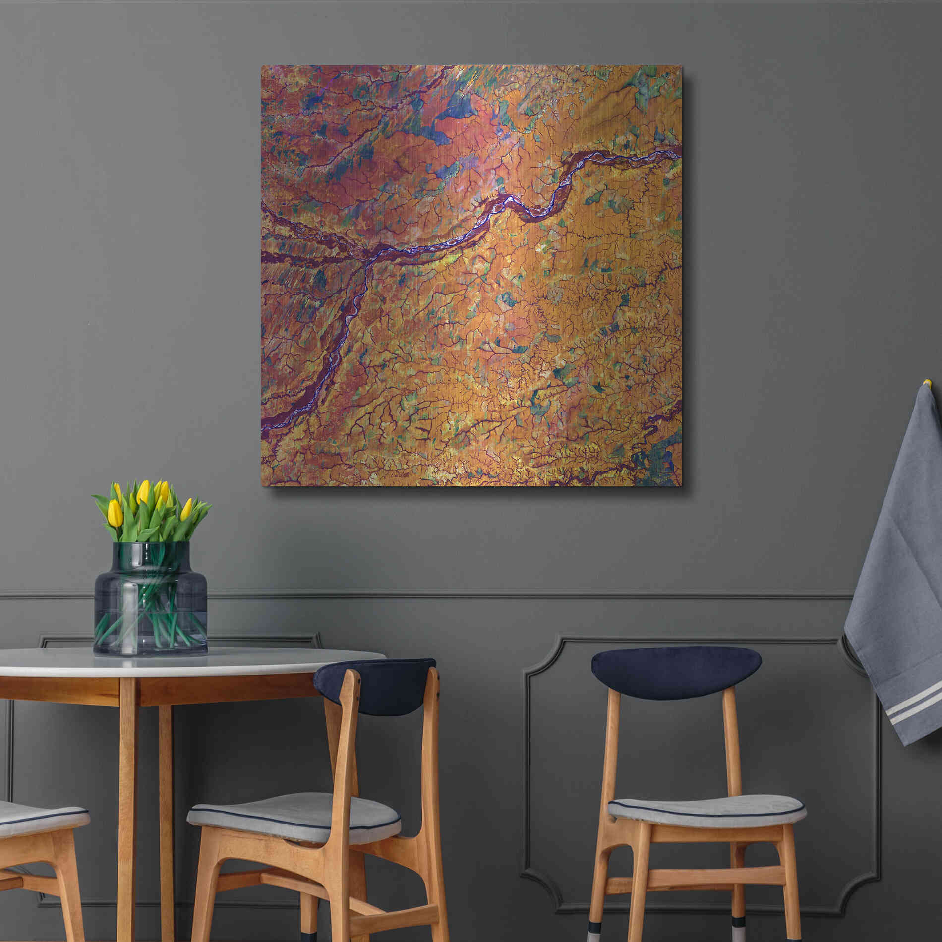 Luxe Metal Art 'Earth as Art: Capillaries,' Metal Wall Art,36x36