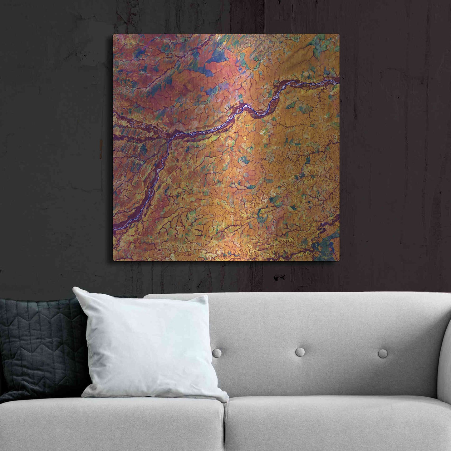 Luxe Metal Art 'Earth as Art: Capillaries,' Metal Wall Art,36x36