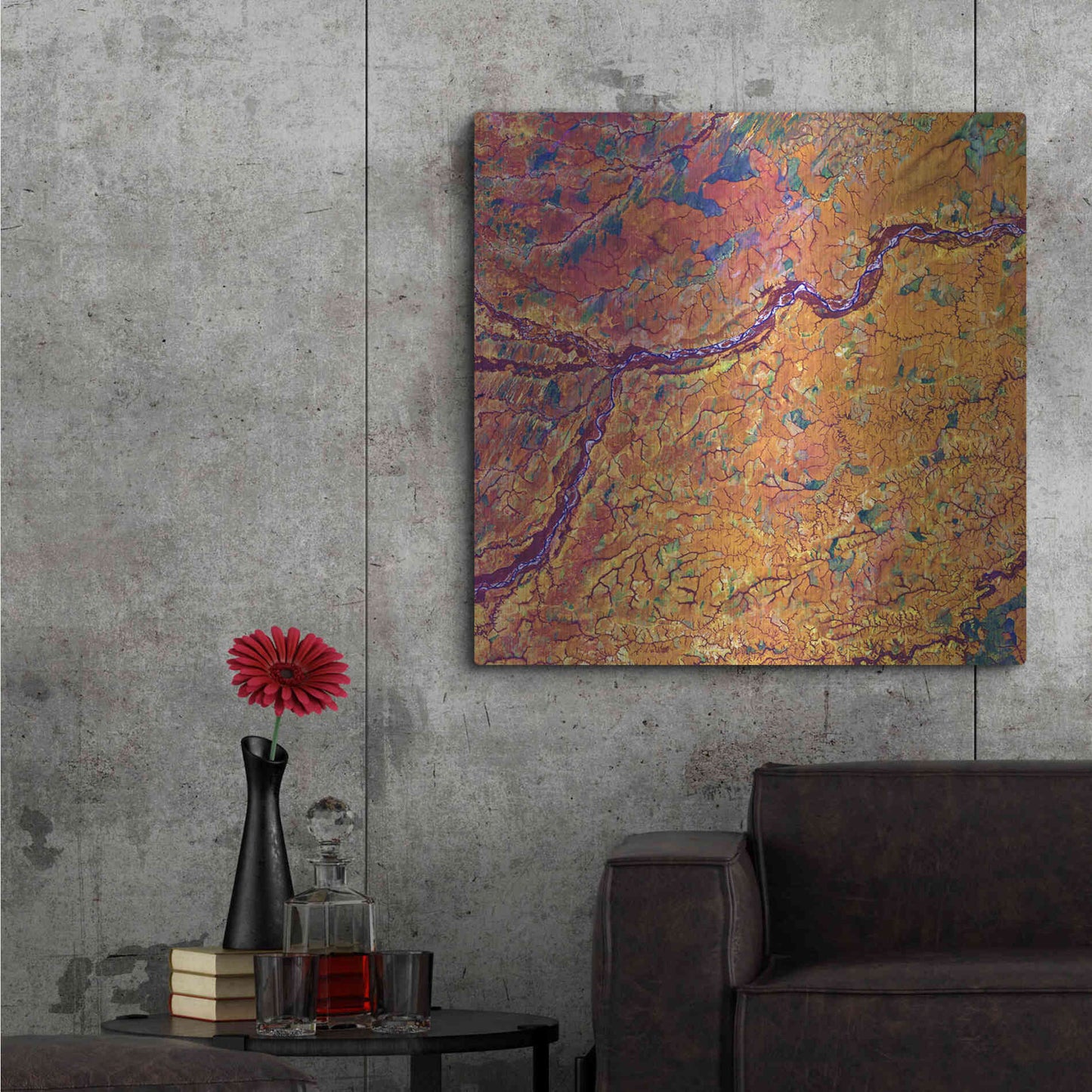 Luxe Metal Art 'Earth as Art: Capillaries,' Metal Wall Art,36x36