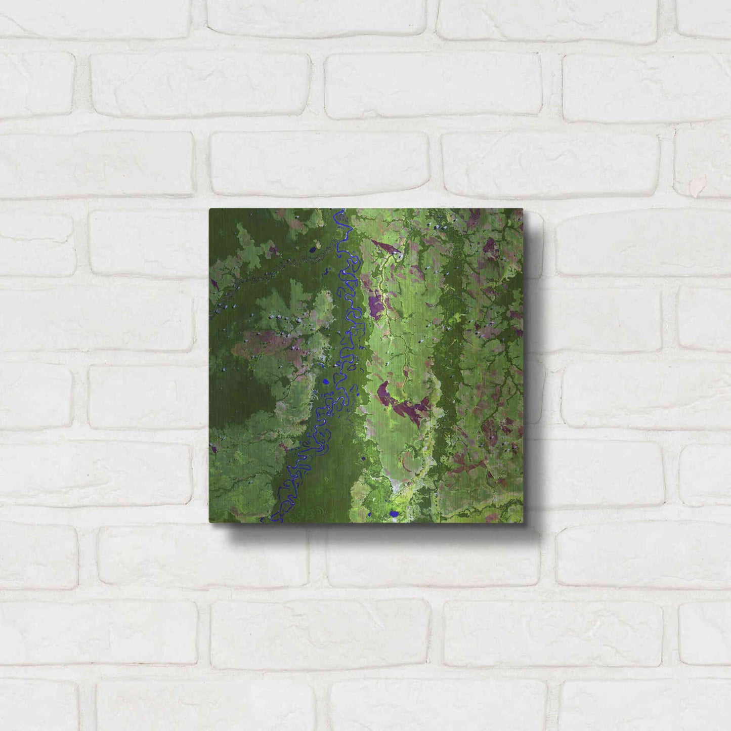 Luxe Metal Art 'Earth as Art: Oxbows in Bolivia,' Metal Wall Art,12x12