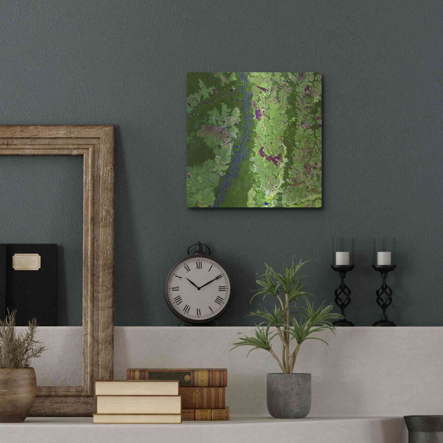 Luxe Metal Art 'Earth as Art: Oxbows in Bolivia,' Metal Wall Art,12x12