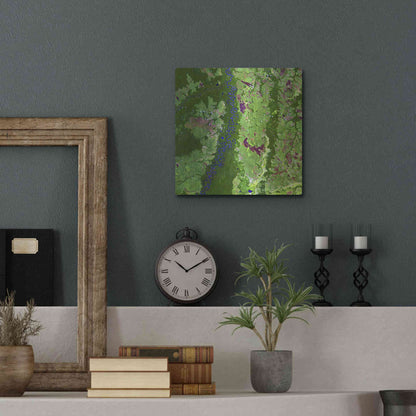 Luxe Metal Art 'Earth as Art: Oxbows in Bolivia,' Metal Wall Art,12x12