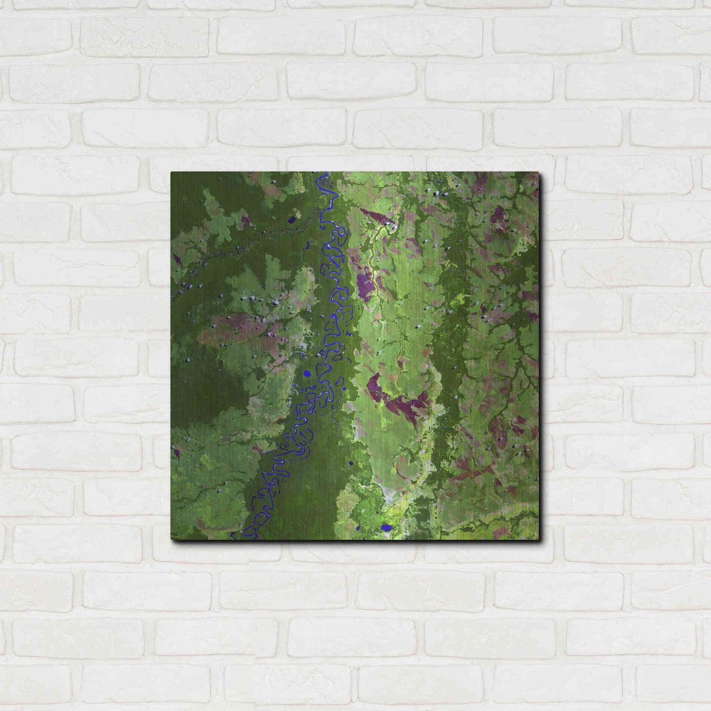 Luxe Metal Art 'Earth as Art: Oxbows in Bolivia,' Metal Wall Art,24x24