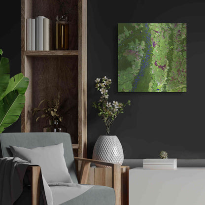 Luxe Metal Art 'Earth as Art: Oxbows in Bolivia,' Metal Wall Art,24x24