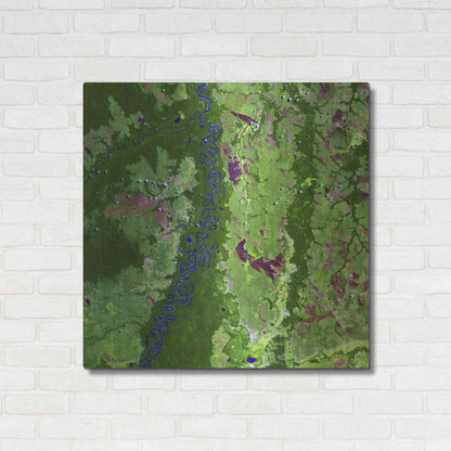 Luxe Metal Art 'Earth as Art: Oxbows in Bolivia,' Metal Wall Art,36x36