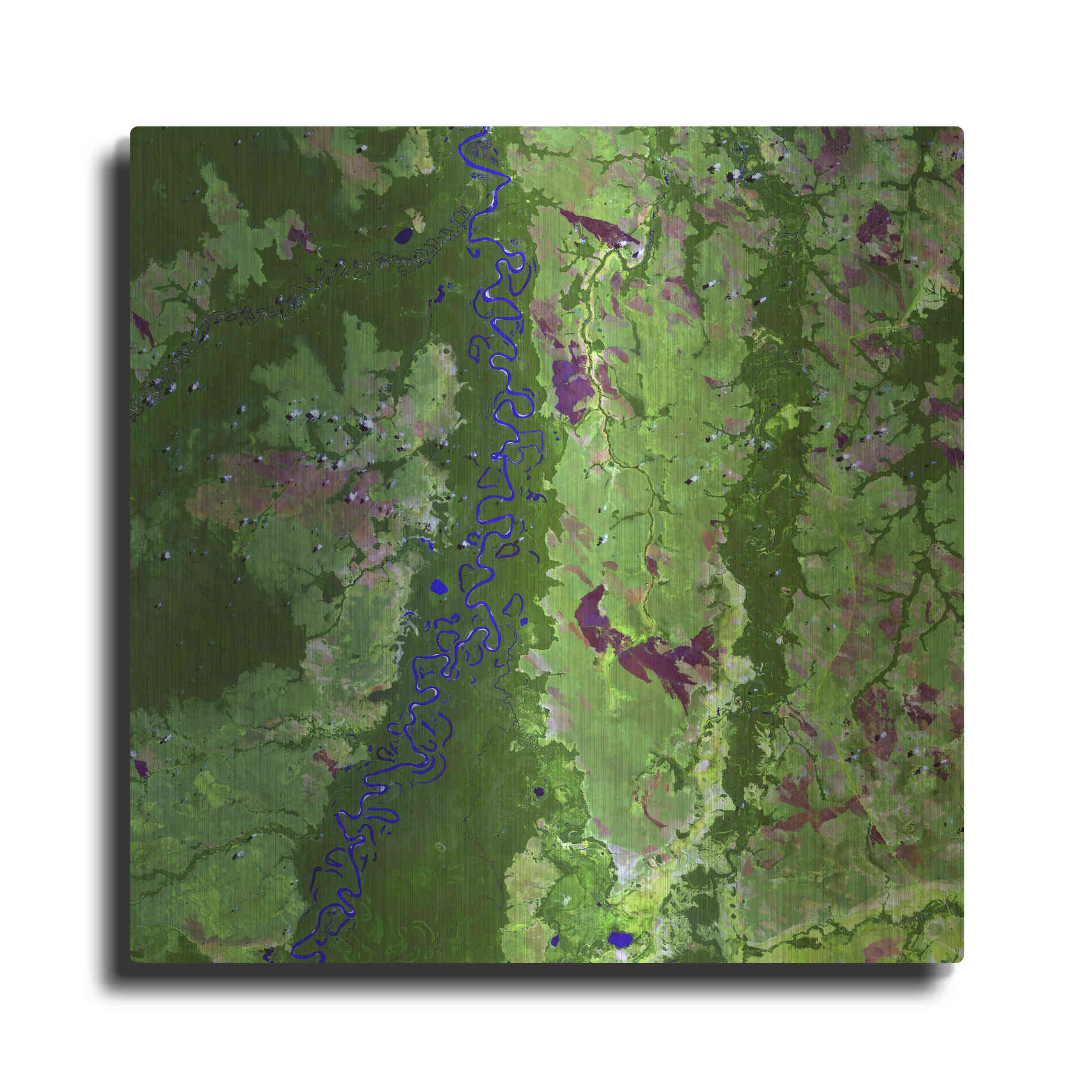 Luxe Metal Art 'Earth as Art: Oxbows in Bolivia,' Metal Wall Art