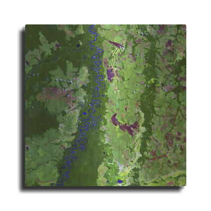 Luxe Metal Art 'Earth as Art: Oxbows in Bolivia,' Metal Wall Art