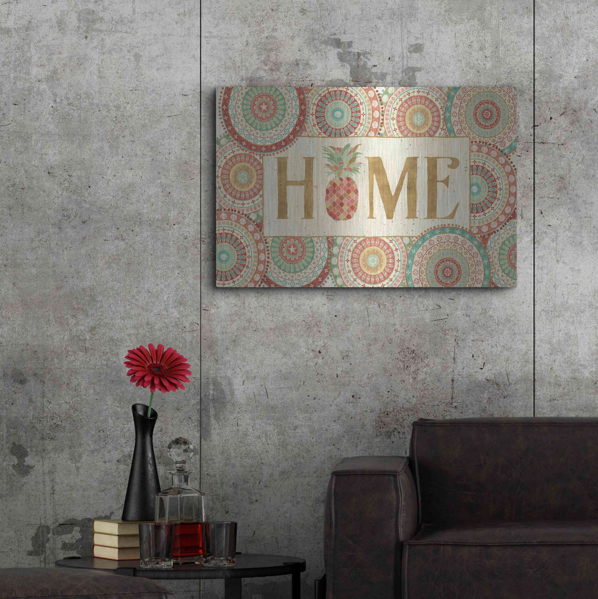 Luxe Metal Art 'Gulf Stream VII' by Veronique Charron, Metal Wall Art,36x24