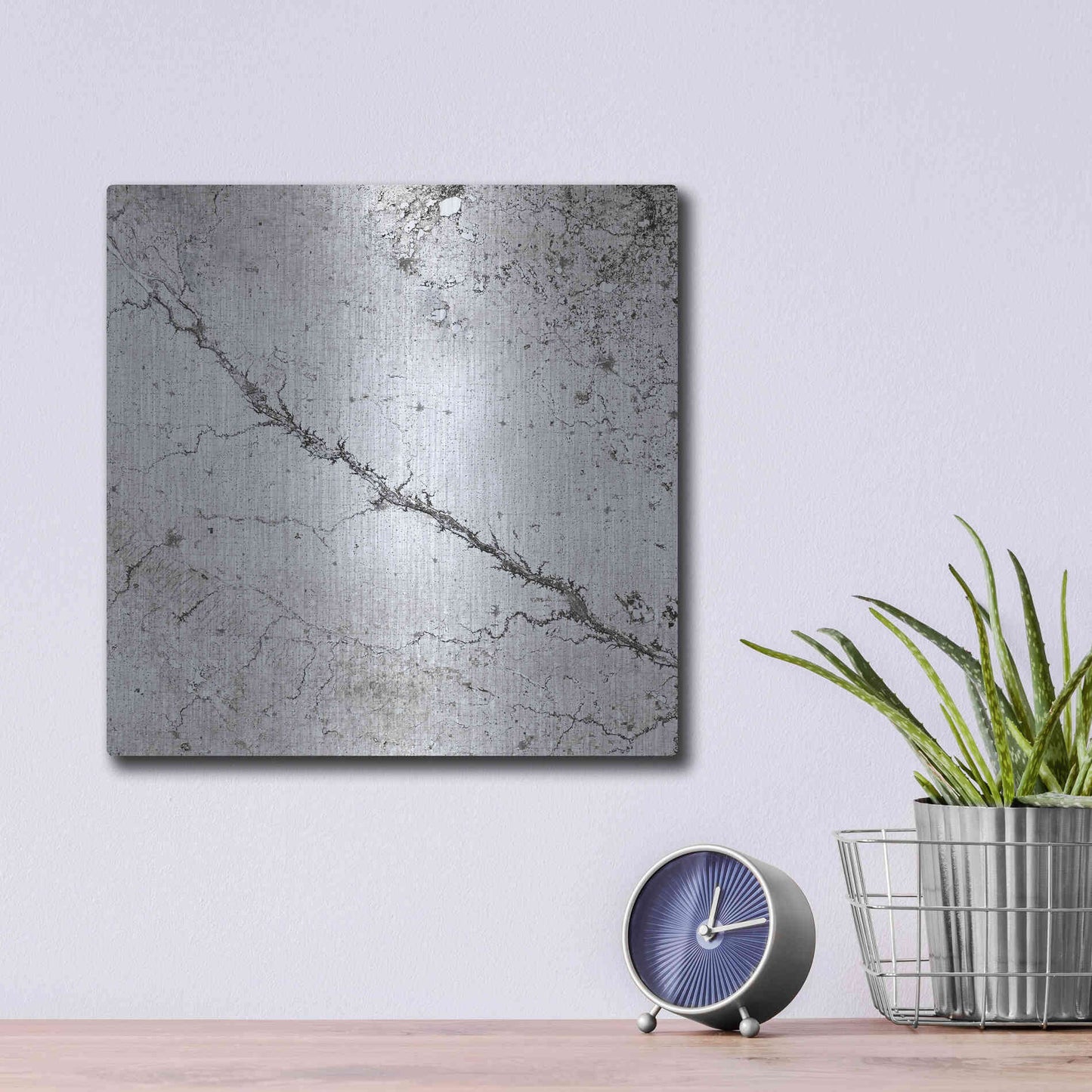 Luxe Metal Art 'Earth as Art: Bleak Midwinter,' Metal Wall Art,12x12