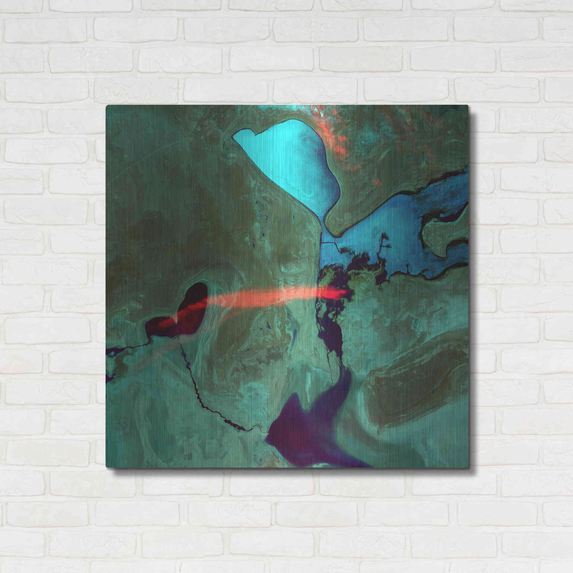 Luxe Metal Art 'Earth as Art: Bleeding Heart,' Metal Wall Art,36x36