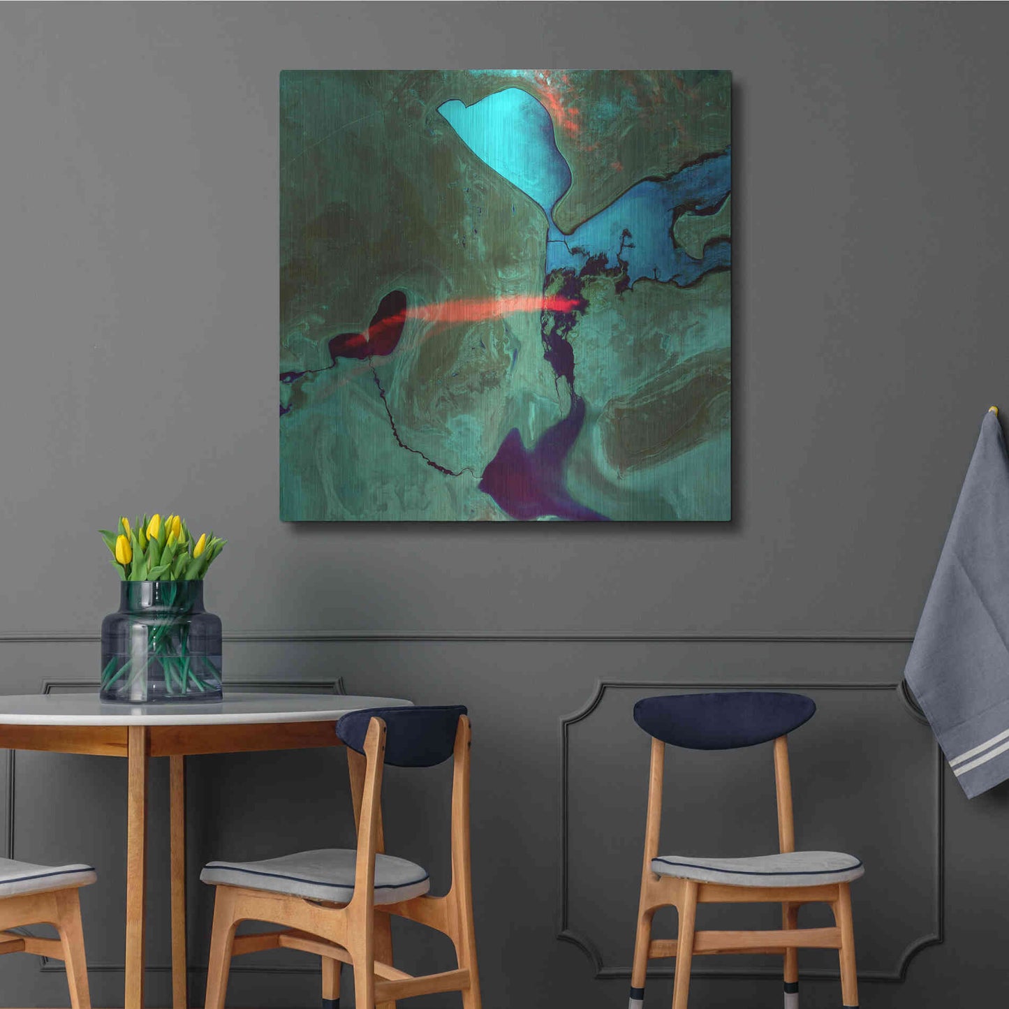 Luxe Metal Art 'Earth as Art: Bleeding Heart,' Metal Wall Art,36x36