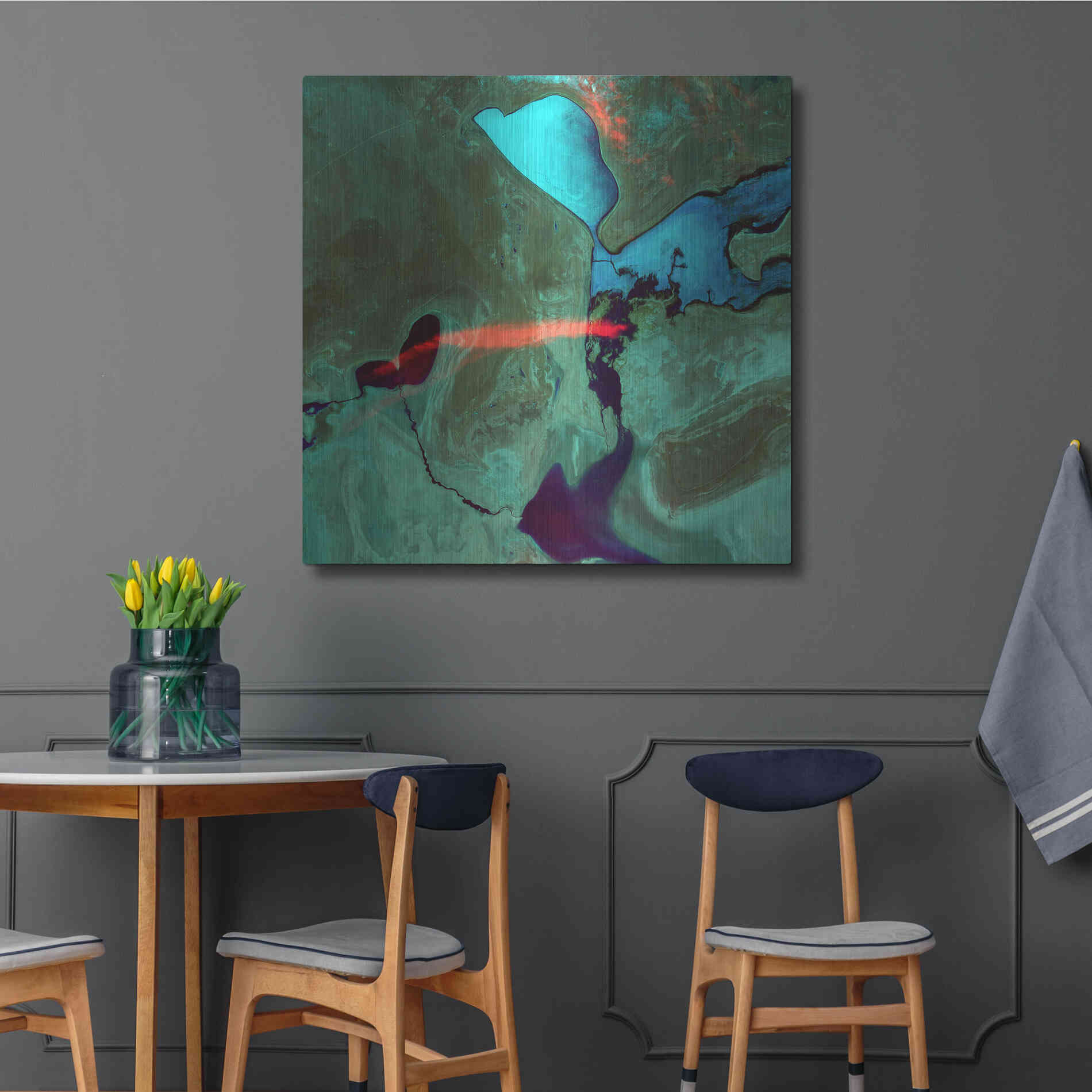 Luxe Metal Art 'Earth as Art: Bleeding Heart,' Metal Wall Art,36x36