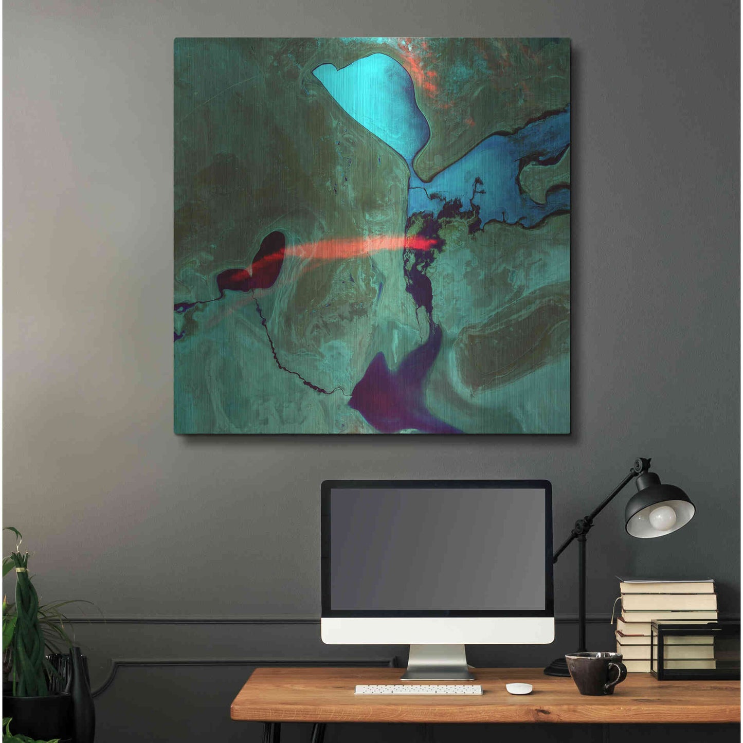 Luxe Metal Art 'Earth as Art: Bleeding Heart,' Metal Wall Art,36x36