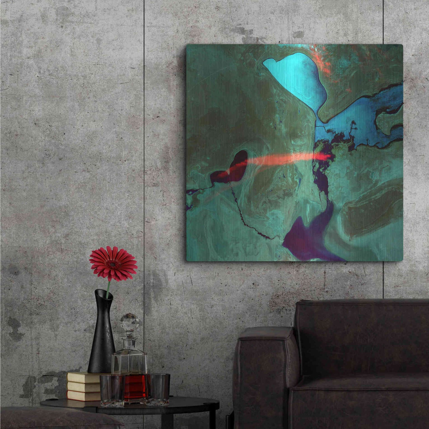 Luxe Metal Art 'Earth as Art: Bleeding Heart,' Metal Wall Art,36x36