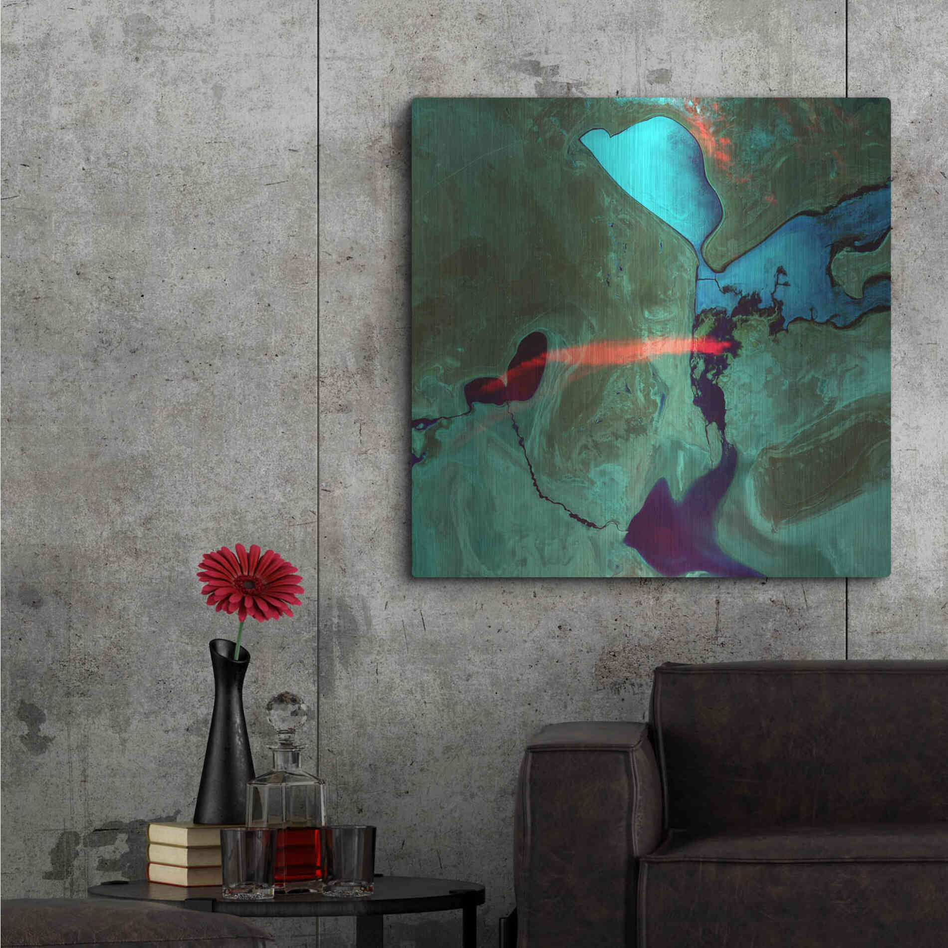 Luxe Metal Art 'Earth as Art: Bleeding Heart,' Metal Wall Art,36x36