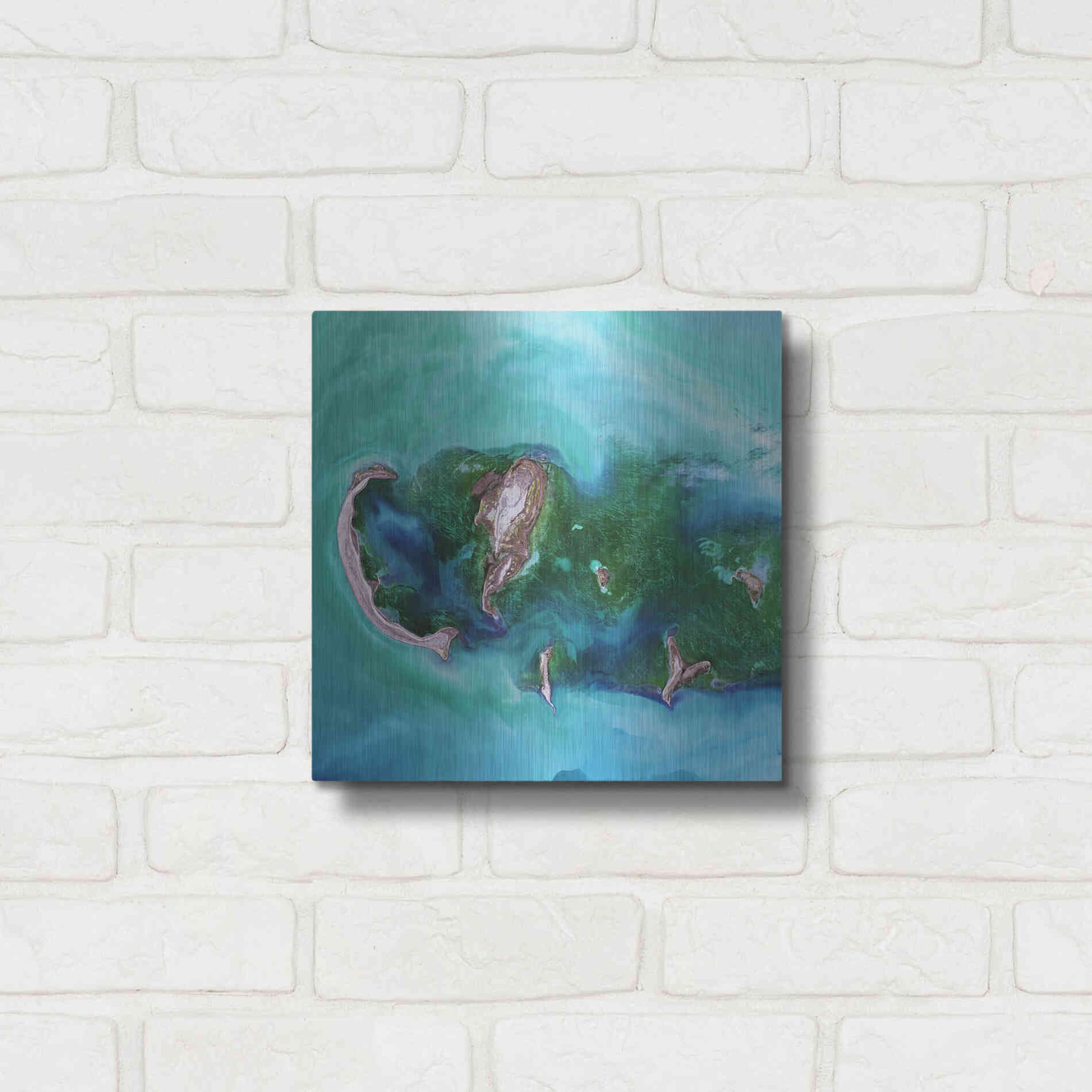 Luxe Metal Art 'Earth as Art: Caspian Scour,' Metal Wall Art,12x12