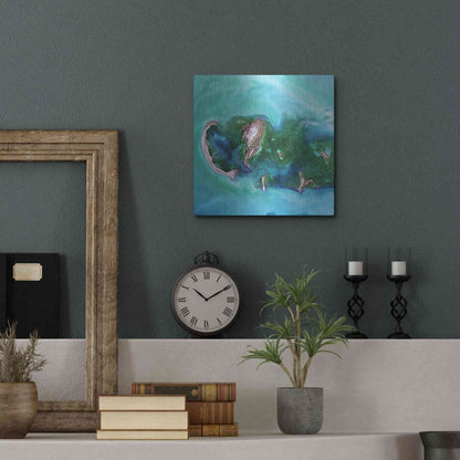 Luxe Metal Art 'Earth as Art: Caspian Scour,' Metal Wall Art,12x12